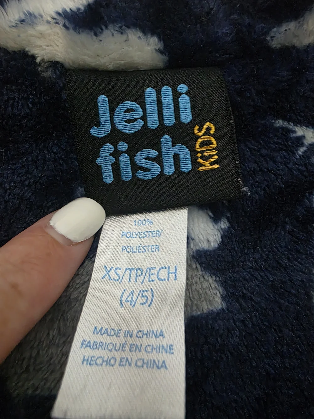 Jellycat Navy Blue and Gray Moose Print Kids Pajama Set